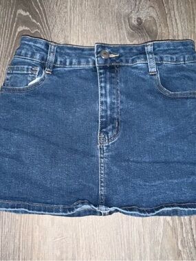 La Hearts Indigo Denim Mini Skirt